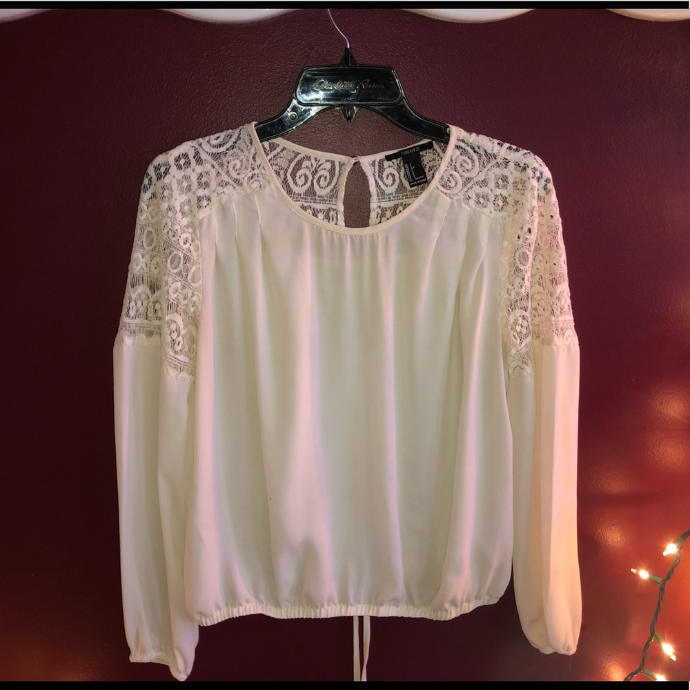 Forever 21 Lace Chiffon Blouse